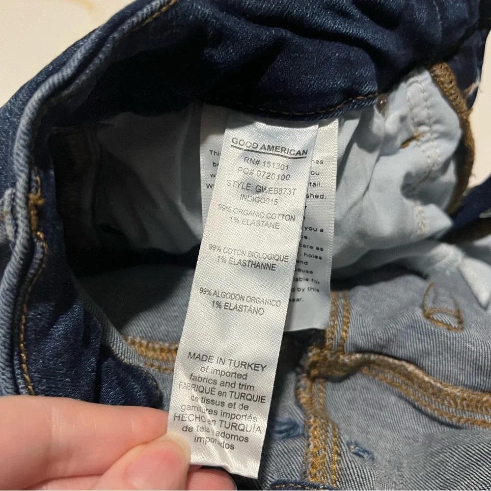 Good American Women's 6/28 Good Waist Stretch High Rise Button Fly Blue Jeans - Picture 7 of 7